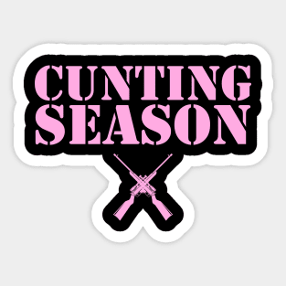 Cunting Season Hunting Counting Season Funny Sticker